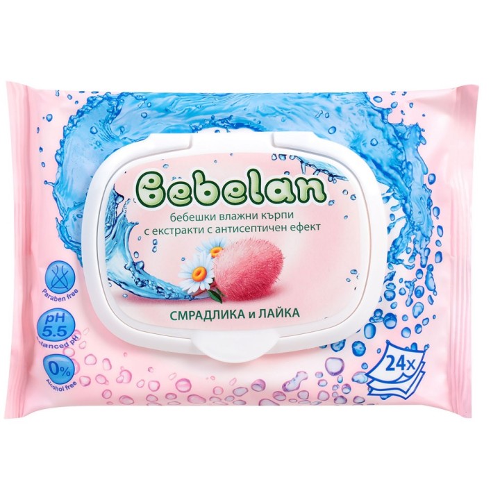Bebelan Cotinus & Chamomile (Pink) Baby Wet, Wipes, 24