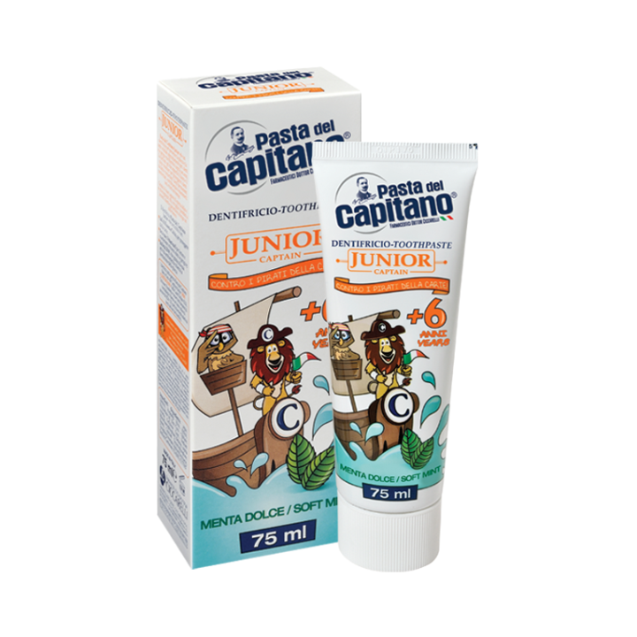 Capitano Soft Mint Junior, Toothpaste, 75ml x 6+