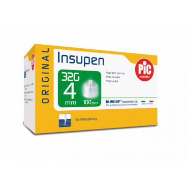 Pic Insupen Pen Needles For Diabetes 32X4Mm 100Pcs