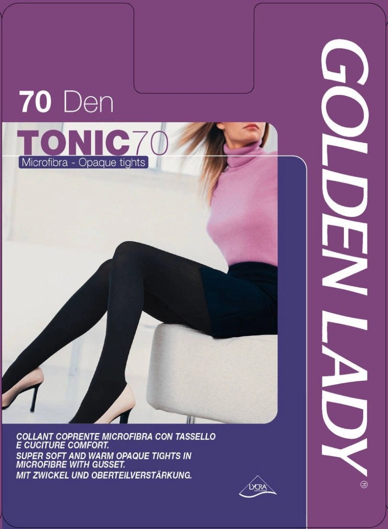 Calson Tonic 70 Den Golden Lady Black Opaque Tights 2Pcs