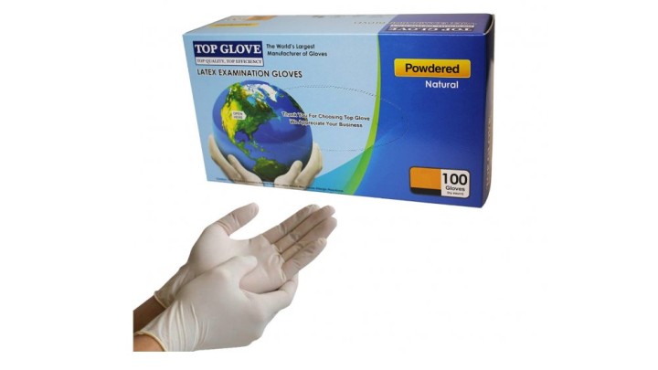 Ex Gloves Powdered White, X100 Large