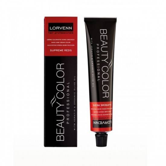 Lorvenn Supreme Reds No 6.65Dark Blond Red Mahogany. Permanent Hair Color New Auto Protective Formula With Keratin & Organic Olive Oil 70ml