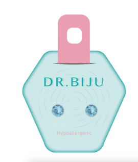 Dr Biju Xirius Vitral Light Blue With Purple Shade Design Earring Set 62Mm