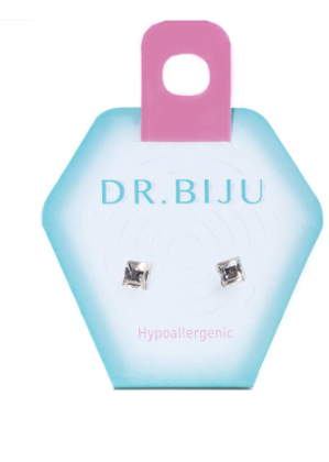 Dr Biju Xirius Crystal Square Shape Design Earring Set 4Mm