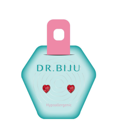 Dr Biju Xirius Light Slam Red Heart Design Earring Set 55Mm