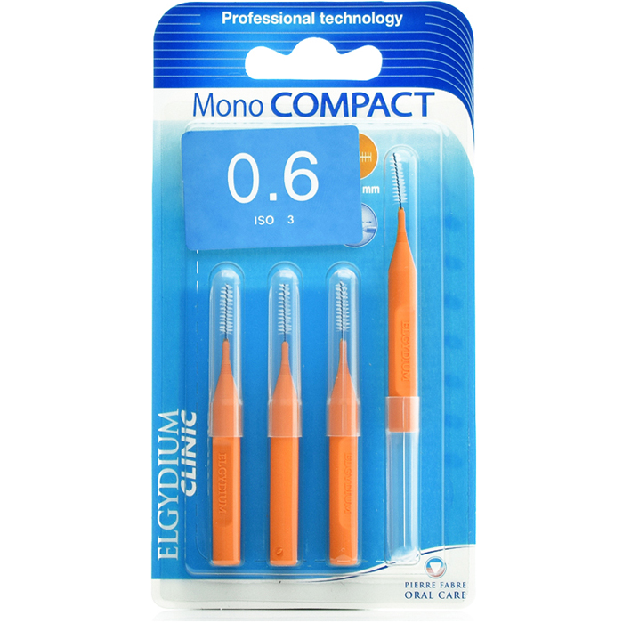 Elgydium Clinic Mono Compact Orange 4 Interdental Brush 0.6 Mm