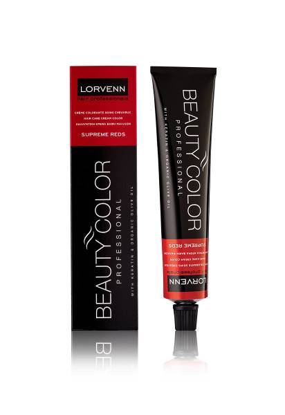 Lorvenn Supreme Reds No 7.45 Blond Copper Mahogany. Permanent Hair Color New Auto Protective Formula With Keratin & Organic Olive Oil 70ml