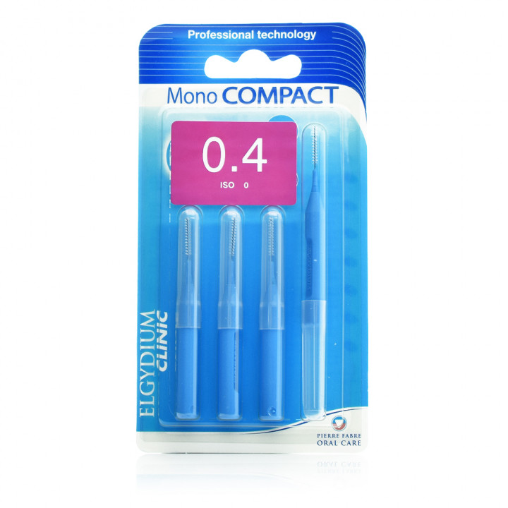 Elgydium Clinic Mono Compact Blue Interdental Brushes 0.4Mm 4 Pieces