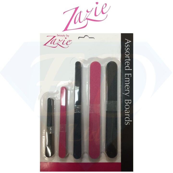 Zazie Assorted Emery Boards Nail Files Salon Straight Various Sizes Pack Of 30
