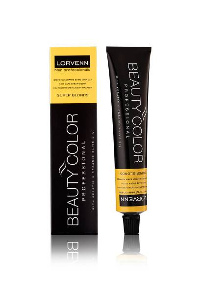 Lorvenn Super Blonds No 1007 Super Blond Sand Beige Permanent Hair Color New Auto Protective Formula With Keratin& Organic Olive Oil 70ml