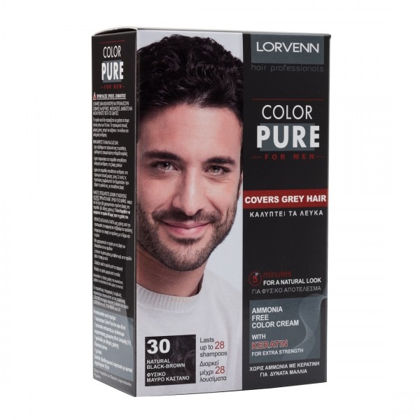 Lorvenn Hair Color Pure For Men No 30 - Black Brown Colour 35Ml