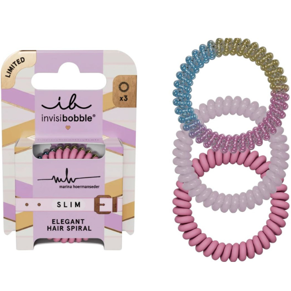 Invisibobble Slim Marina Hoermanseder Radiant Beams Elegant Hair Spiral Scrunchie 3Pcs
