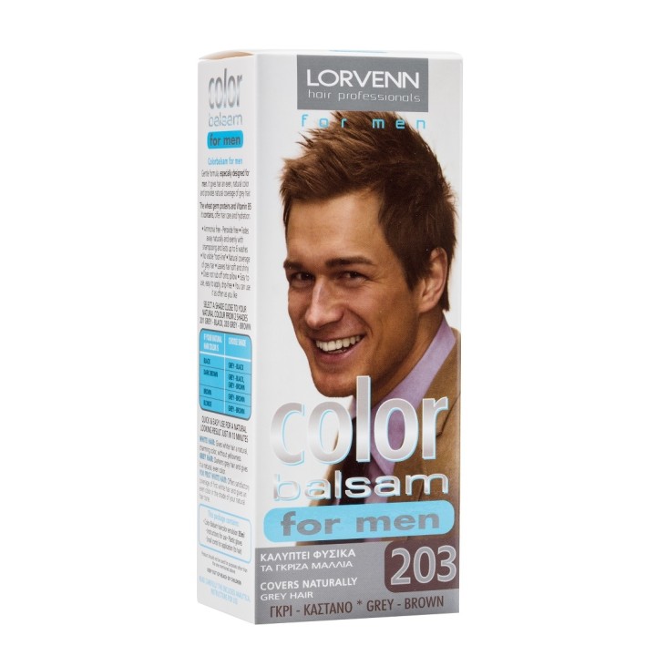 Lorvenn Hair Color Balsam For Men No 203 - Grey Brown Colour 35Ml