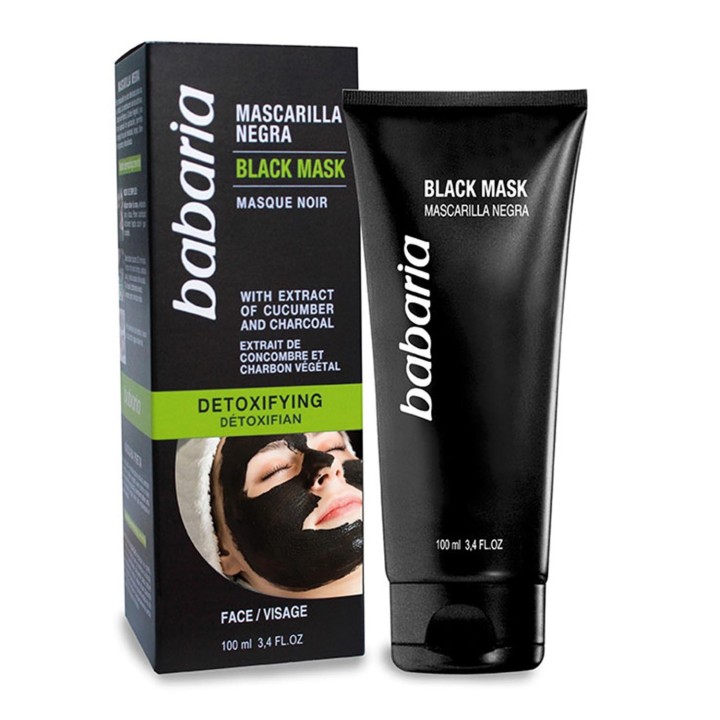 Babaria Black Detox Face Mask Charcoal And Cucumber Extract 100Ml
