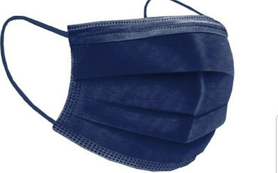Hellas Medical Face Mask 3 Ply Indigo Blue  50