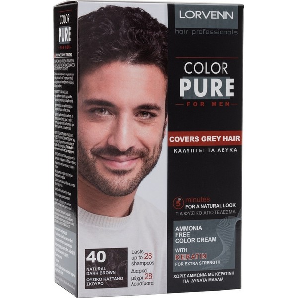 Lorvenn Color Pure No 40 For Men Dark Brown Hair Dye 40Ml