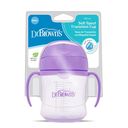 Dr. Brown’s Soft Spout Transition Purple Colour Cup 180Ml 6+ Months
