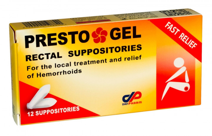Dan Pharm Presto Gel Rectal Suppositories X12