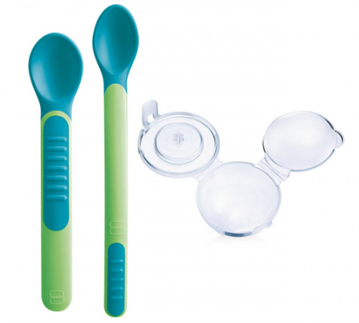 MAM Heat Sensitive Spoons & Cover Green