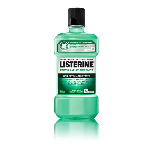 Listerine Teeth & Gum Defence Mild Taste Soft Mint, Mouthwash, 500ml