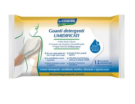 Dr.Ciccarelli Wet Wash Gloves Liquid Cleaning Gloves For Face & Body 12 Pieces