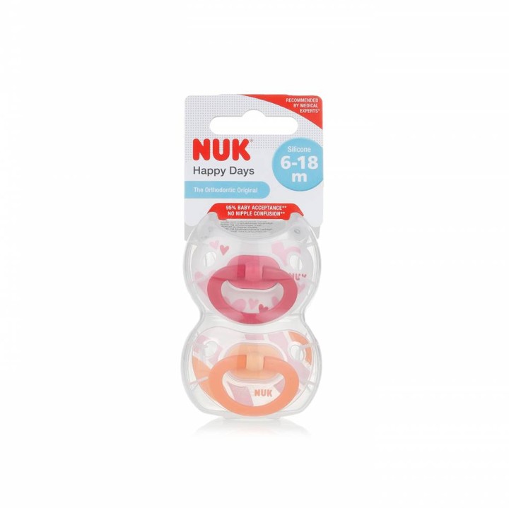 Nuk Silicone Soother 6-18M Happy Days x2