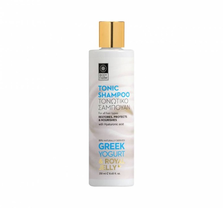 Body Farm Greek Yogurt & Royal Jelly Tonic Shampoo Restores, Protects & Nourishes For All Hair Types 250ml