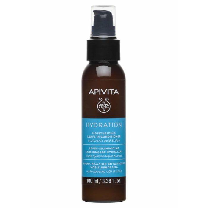 Apivita Moisturizer Hydration Leave In Hair Conditioner Moisturizing Hair Cream Without Rinsing With Hyaluronic Acid 100Ml