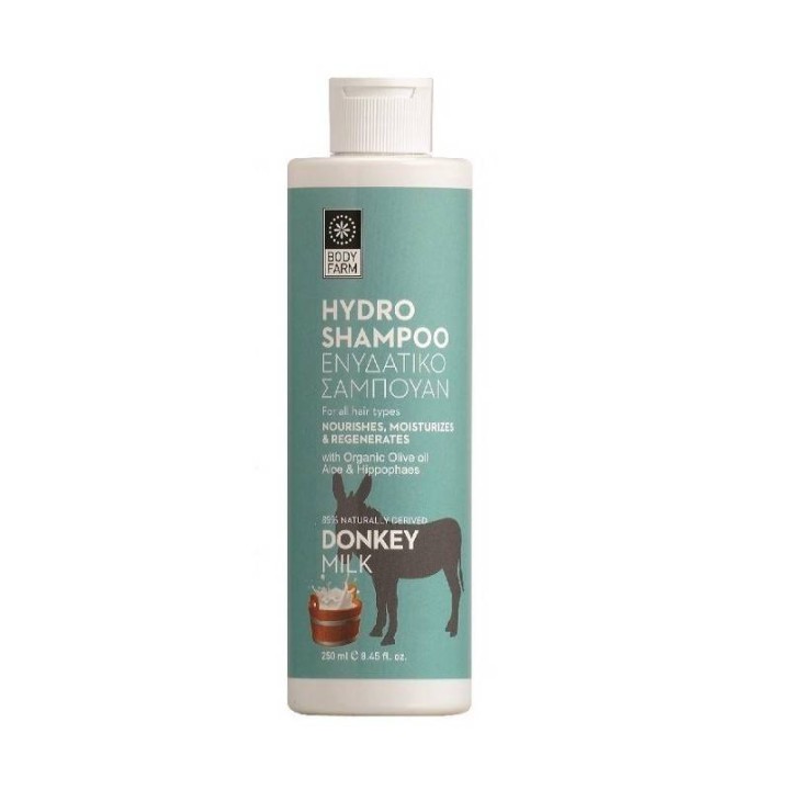Body Farm Donkey Milk Hydro Shampoo For All Hair Types Moisturizes, Nourishes & Regenerates 250ml