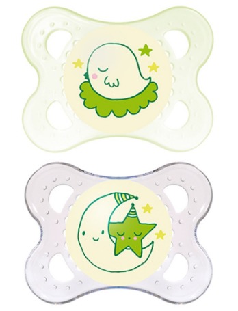 MAM Original Night Soother Green 2 x 0-6 months