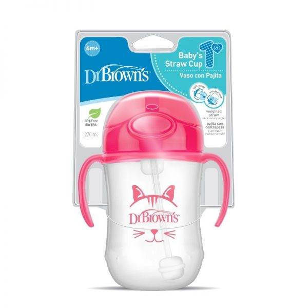 Dr. Brown's Baby's First Straw Cup 6M+ 270ml Pink