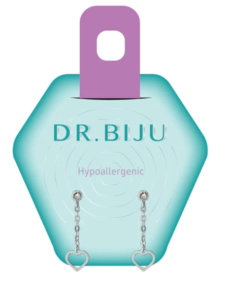 Dr Biju Drop Heart Shape Crystal Design Earring Set 33Mm