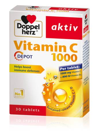Doppelherz Vitamin C 1000Mg & Vitamin D 800Iu 30 Tablets