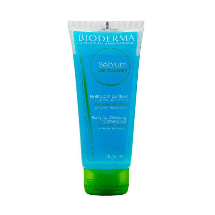 Bioderma Sebium Gentle Pyrifying Cleansing Foaming Gel That Visibly Reduces Excess Shine For Oily/ Combination Skin 100ml