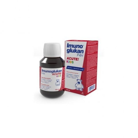 Imunoglukan P4H Acute Kids Syrup Natural Imunoglukan A Combination Of 5 Plant Extracts Vitamin C And Zinc. For The Intensive Boost Of The Immune System 100ml