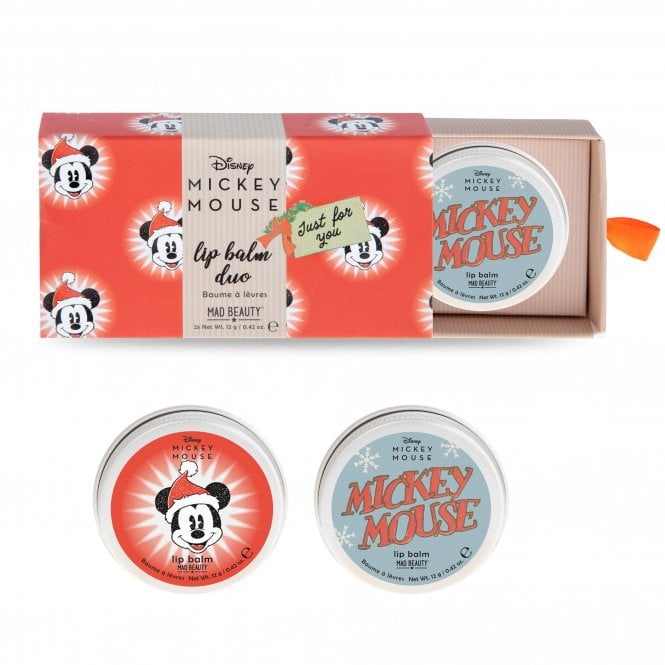 Mad Beauty Disney Mickey Mouse Lip Balm Duo Christmas Gift Set 2 X 12G