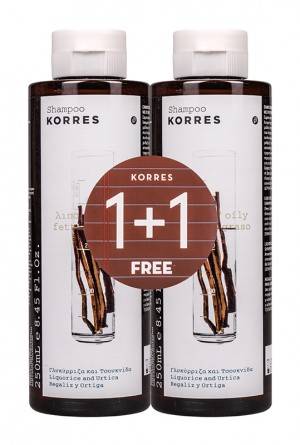 Korres Liquorice& Urtica Hair Shampoo For Oily Hair 1+1 Free 250Ml