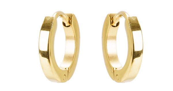 Borghetti Pharma Stianless Steel Small Gold Hoop Earrings 1 Pair - The Jewelry