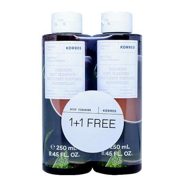 Korres Renewing Body Cleanser Mint Tea 250 Ml, Set 1+1