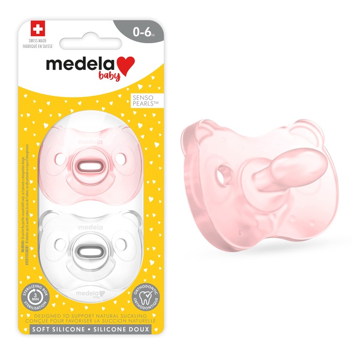 Medela Baby Soft Silicone 2-Baby Soothers Girl 0-6M