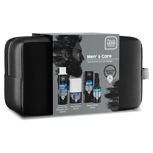 Pharmalead Men's Care Promo Shower Gel & Shampoo 100Ml, Deo Roll-On 50Ml & Beard Oil - Gel 30Ml