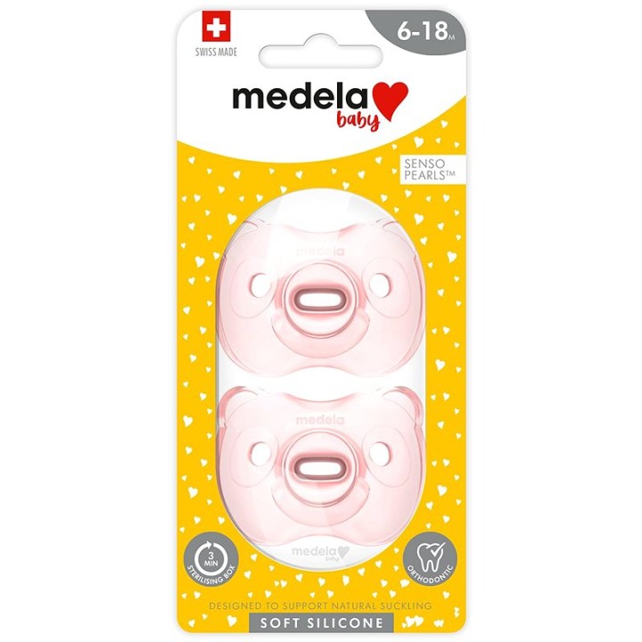 Medela Baby Soft Silicone 2-Baby Soothers Girl 6-18M