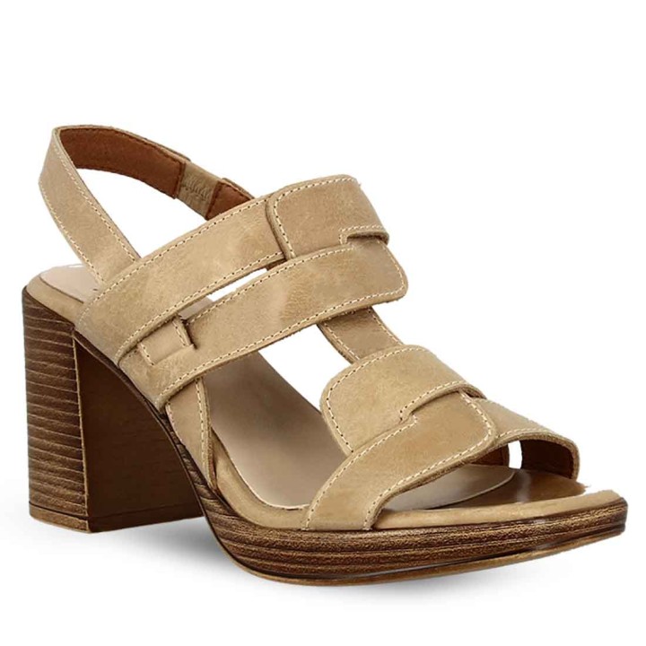 Parex Women's Beige Leather High Heel 7.5Cm S2022 (11625102) 39