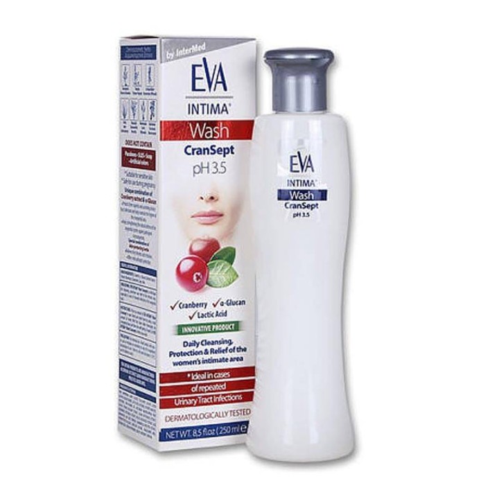 Intermed Eva Intima Cransept Ph3.5 Daily Cleaning Protection & Relief Of The Sensitive Intimate Area In Cases Of Repeated Urinary Tract Infections 250ml