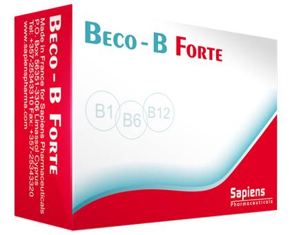 Sapiens Beco- B Forte Vitamins B1- B6- B12 For The Support Of The Nervous System 30 Tablets
