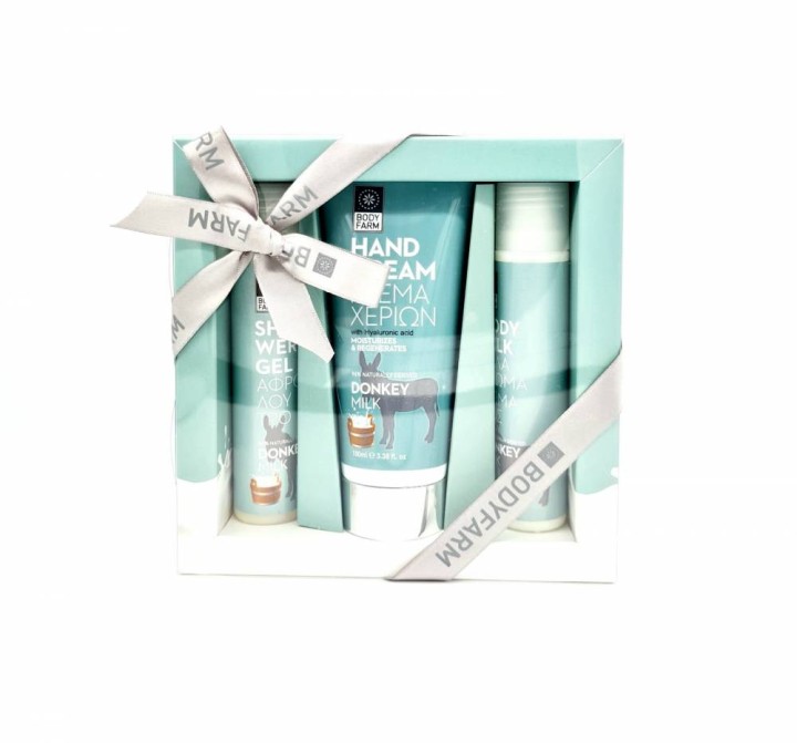 Body Farm Mini Gift Donkey Milk Shower Gel 50ml + Body Lotion 50ml + Hand Cream 100ml