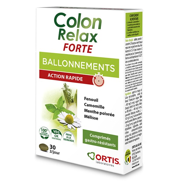 Ortis Colon Relax Forte Bloating 30 Tablets