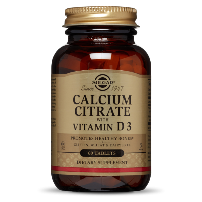 Solgar Calcium Citrate With Vitamin D3 Promotes Healthy Bones 60 Tablets