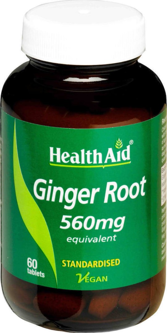 Health Aid Ginger Root Tablets 560mg – 60 Count
