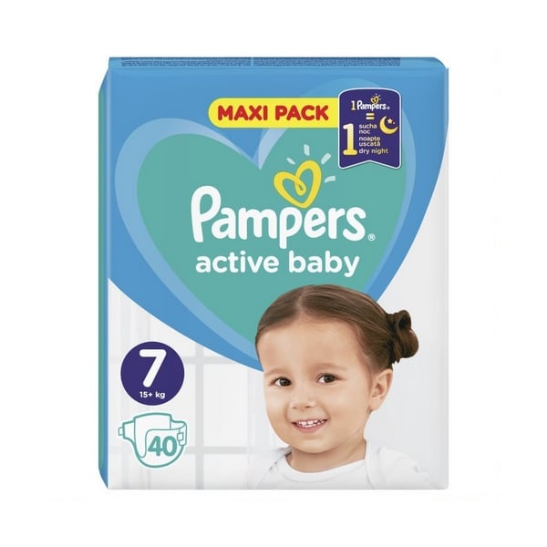 Pampers Active Baby Maxi Diapers N.7 15+Kg x40